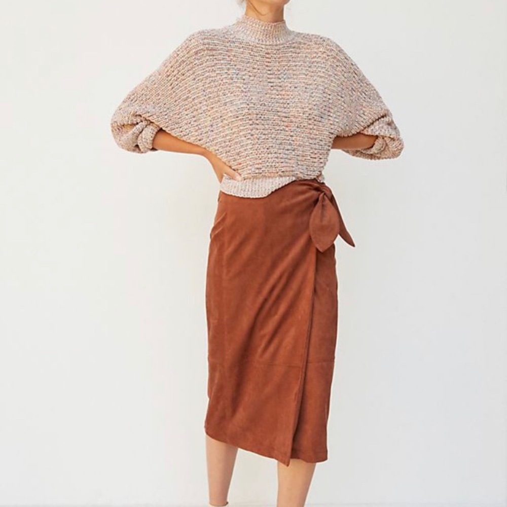 NWT Anthro sueded wrap skirt